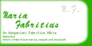 maria fabritius business card